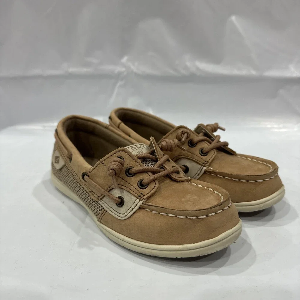 Sperry Shoresider Girls US 13 M Brown Moc Toe Slip On Comfort Boat Shoe EBS2774